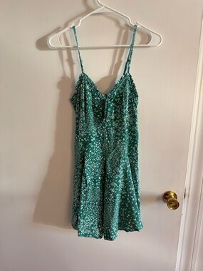 wild fable Green Floral Spaghetti Strap Chemise